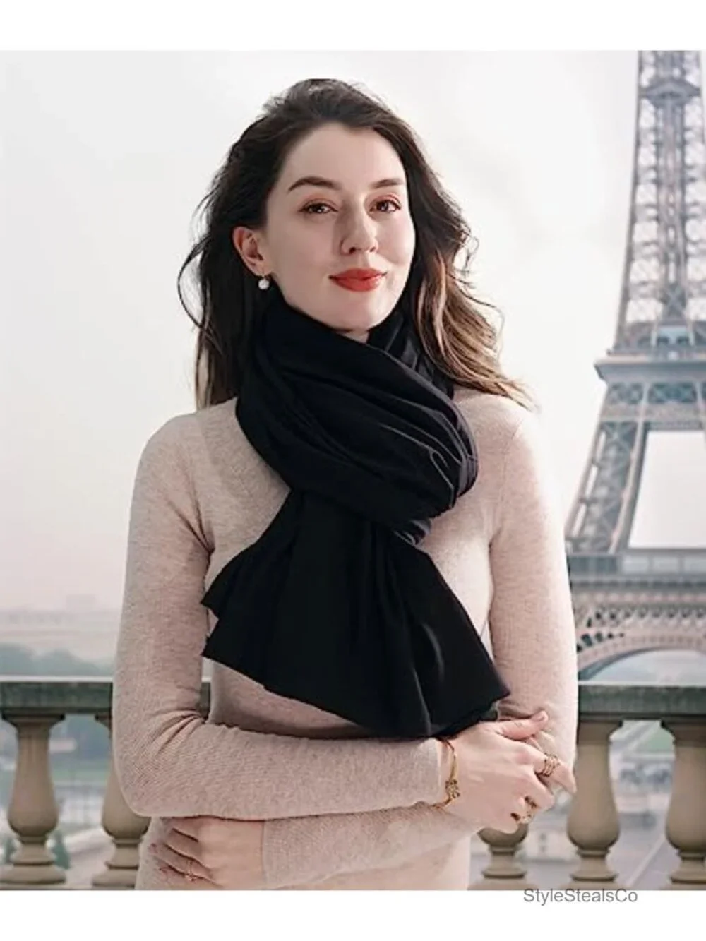 TENCEL Lyocell Pashmina Shawl Wrap, Soft Travel Blanket Scarf for Women